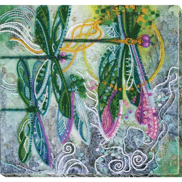 Abris Art stamped bead stitch kit "Sparks over the lake", 31x32cm, DIY