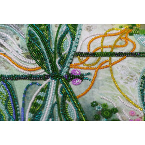 Набор для вышивания бисером с печатью Abris Art "Искры над озером", 31x32 см