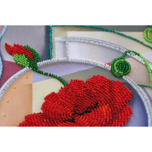 Kit de point de perle estampillé Abris Art "Fleurs de Morphée", 40x30cm, DIY