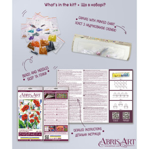 Набор для вышивания бисером с печатью Abris Art "Цветы Морфея", 40x30 см