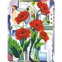 Abris Art Perlenstich Set "Morpheus-Blumen", bedruckt, 40x30cm