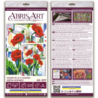Abris Art stamped bead stitch kit "Morpheus Flowers", 40x30cm, DIY