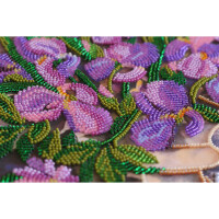 Abris Art gestempelde kraal Stitch Kit "Flower Lace", 36x28cm, DIY