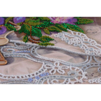 Abris Art gestempelde kraal Stitch Kit "Flower Lace", 36x28cm, DIY