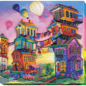 Abris Art Perlenstich Set "Unter dem farbigen Himmel", bedruckt, 30x30cm