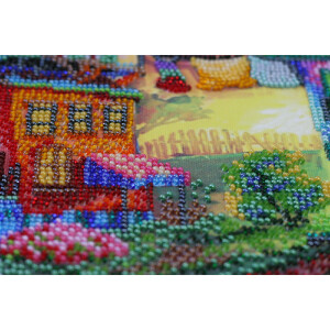 Abris Art gestempelde kraal Stitch Kit "Under the Colored Skies", 30x30cm, DIY