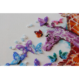 Abris Art stamped bead stitch kit "Spotty giraffes", 30x30cm, DIY