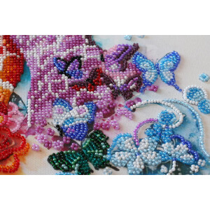 Abris Art stamped bead stitch kit "Spotty giraffes", 30x30cm, DIY