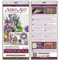Kit di punti perle stampato Abris Art "Lavender Chantilly", 24x34cm, fai da te