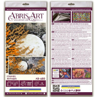 Kit di punti perle stampato Abris art "Cranes", 24x55cm, fai -da -te