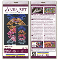 Abris Art kit de puntada con abalorios estampados "Art fashion", 48x27cm, DIY