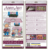 Abris Art stamped bead stitch kit "Meeting in the cafe", 37,5x30cm, DIY