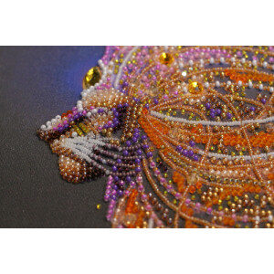 Набор для вышивания бисером с печатью Abris Art "Золотой лев", 30x53 см