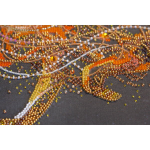 Abris Art stamped bead stitch kit "Golden lion", 30x53cm, DIY