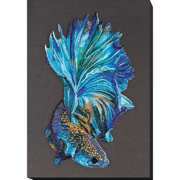Abris Art gestempelde kraal Stitch Kit "Blue Gold", 39x27cm, DIY