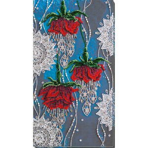 Abris Art Perlenstich Set "Nachtblumen", bedruckt, 45x25cm