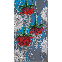 Abris Art kit de puntada con abalorios estampados "Flores nocturnas", 45x25cm, DIY