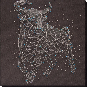 Kit de broderie perlée Abris Art "Constellation Taureau", 25x25cm, DIY