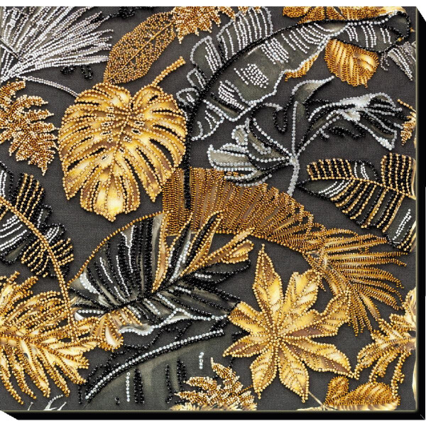 Набор для вышивания бисером с печатью Abris Art "Золотые тропики", 30x30 см