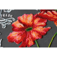 Abris Art stamped bead stitch kit "Velvet poppies", 27x40cm, DIY