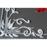 Abris Art stamped bead stitch kit "Velvet poppies", 27x40cm, DIY