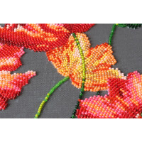 Kit di punti perle stampato art art "Velvet Poppies", 27x40cm, fai da te