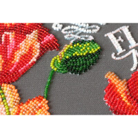 Abris Art gestempelde kraal Stitch Kit "Velvet Poppies", 27x40cm, DIY