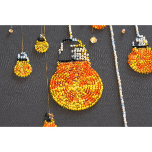 Abris Art kit de puntada con abalorios estampados "Noche de lámpara", 41x29cm, DIY
