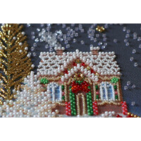 Набор для вышивания бисером с печатью Abris Art "Рождественская сказка", 38x27 см