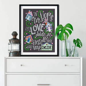 Набор для вышивания бисером с печатью Abris Art "Любовь в доме", 40x30 см