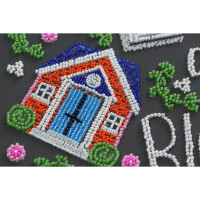 Abris Art gestempelde kraal Stitch Kit "Love in the House", 40x30cm, DIY