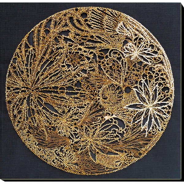 Kit de point de perle estampé Abris Art "Lune en filigrane", 30x30cm, DIY