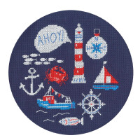 Bothy Threads counted cross stitch kit "Ahoy", XJH1P, Diam. 17,5cm, DIY