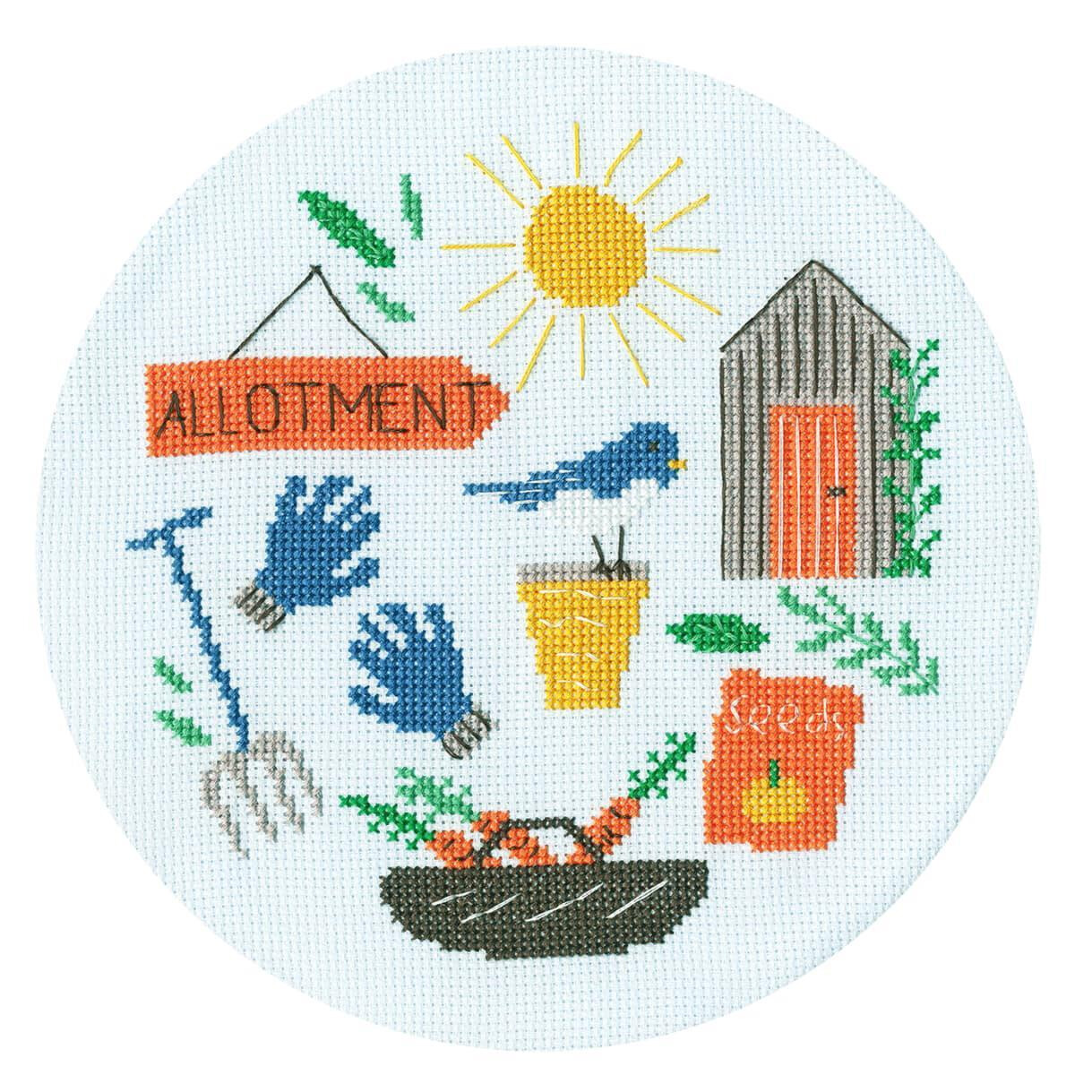 A circular cross stitch design created from a Bothy...