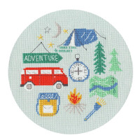 Bothy Threads counted cross stitch kit "Adventure", XJH5P, Diam. 17,5cm, DIY