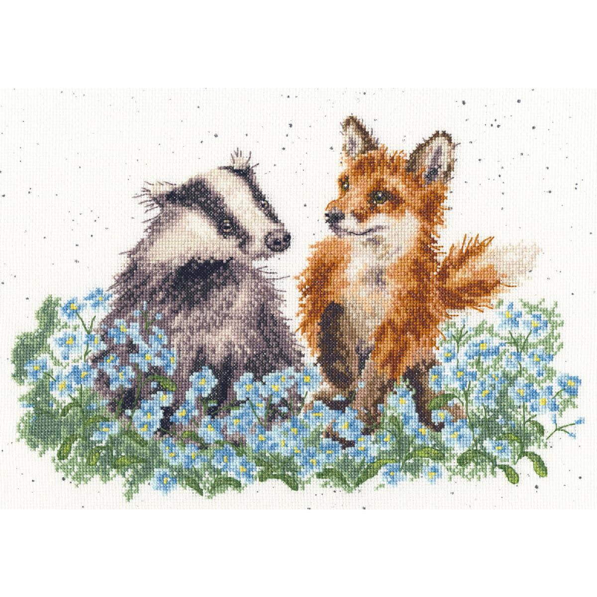 This embroidery pack from Bothy Threads shows a badger...