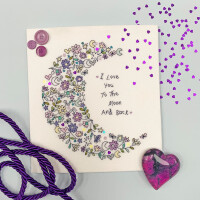 Bothy Threads counted cross stitch kit "Love You To The Moon", XKA22, 21x24cm, DIY