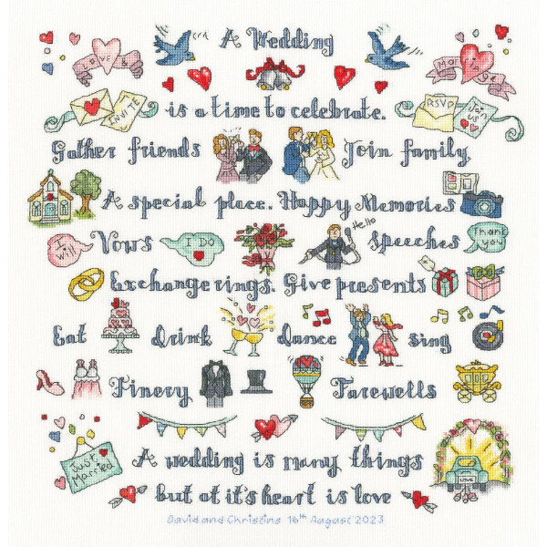 Bothy Threads counted cross stitch kit "A Wedding is many Things", XAL10, 33x34cm, DIY