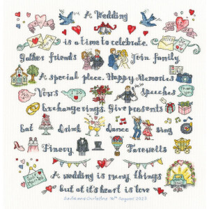 Bothy Threads counted cross stitch kit "A Wedding is...