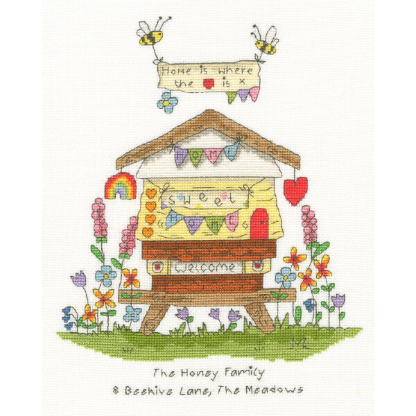 Bothy Threads counted cross stitch kit "Bee Home", XETE12, 20x25cm, DIY