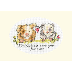 Bothy Threads  greating card counted cross stitch kit "Im Guinea Love You Forever", XGC41, 13x9cm, DIY
