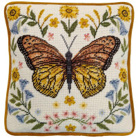Bothy Threads Set di Cuscini da Ricamo Gobelin "Botanical Butterfly", immagine da ricamo prestampata, TAP13, 36x36cm