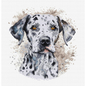 Luca-S counted cross stitch kit with hoop "The Dalmatian", 15x16cm, DIY