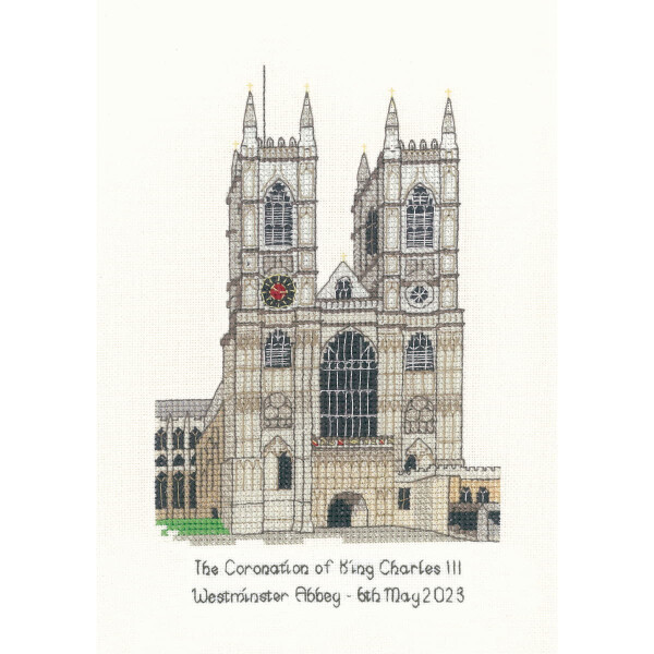 Heritage counted cross stitch kit Aida "Westminster Abbey (A)", WMC1676-A, 11,5x18cm, DIY