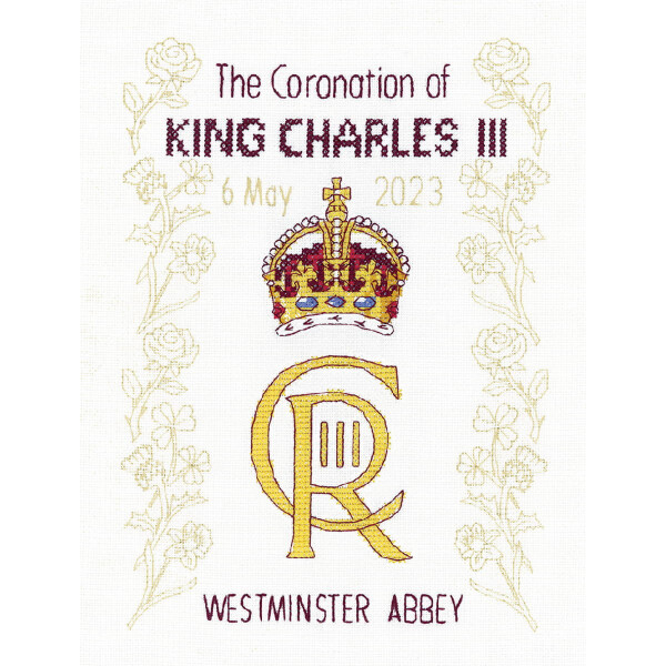 Heritage telpakket Aida "King Charles Coronation (A)", PUCC1672-A, 14,5x21cm, DIY