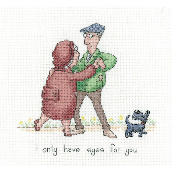 Heritage counted cross stitch kit Aida "I Only Have Eyes For You (A)", GYEY1631-A, 16,5x16cm, DIY