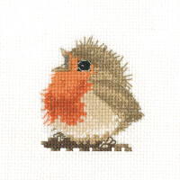 Heritage counted cross stitch kit Aida "Rowan Robin (A)", SHRO1664-A, 6x6,5cm, DIY