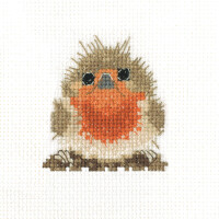 Heritage counted cross stitch kit Aida "Rufus Robin (A)", SHRU1663-A, 5,5x6cm, DIY