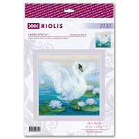 Набор для вышивки крестом Riolis "Белый лебедь" 30х30см