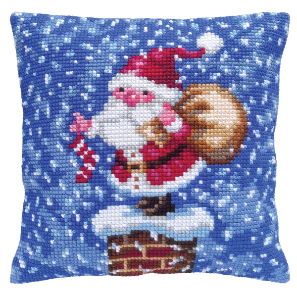 CDA stamped cross stitch kit cushion "Merry Christmas", 40x40cm, DIY
